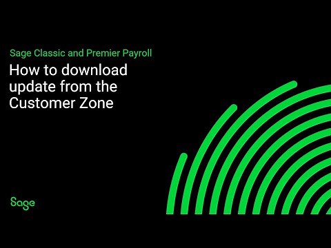 Sage Classic and Premier Payroll - How to download update from the Customer Zone