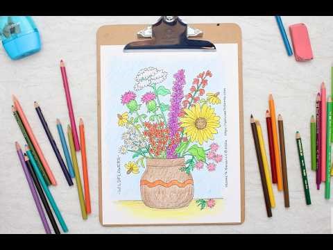 Free Flower Coloring Pages For Kids- watch and enjoy!