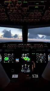 A wide cockpit view during a holding pattern inside rough weather The horizon line rocks gently as | Landing Shots