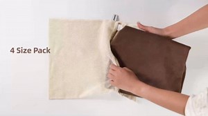 100% Cotton Mesh Laundry Bags, Premium Soft, No Dye, Set of 4, Natural