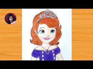 How to draw princess Sofia step by step | Sofia drawing | Sofia the first drawing | Princess drawing
