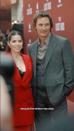 Matthew McConaughey and America Ferrera celebrate #TheLostBus in London.