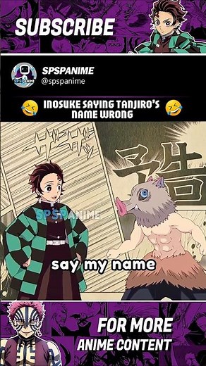 Inosuke Saying Tanjiro's name wrong #demonslayer #inosuke #kimetsunoyaiba #kny #shortsanime