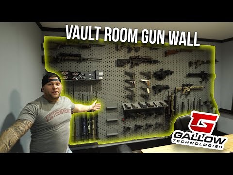 Installing our Gallow Tech Gun Wall in the Vault Room.
