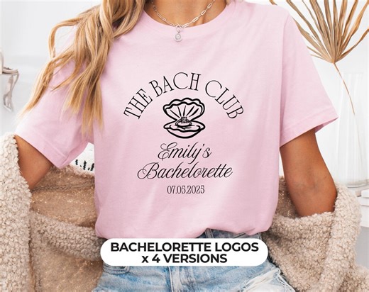 The Bach Club Logo Coastal Bachelorette Logo Hens Tshirt Blue Beach Logo Bachelorette Logo Seashell Bachelorette Merch Logo Bach Tshirt 0002 - Etsy