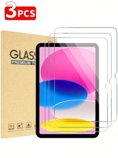 3pcs Screen Protector, Compatible With IPad 11th Gen A16 (2026 Model) [11-Inch] / 10th Gen (2022 Model) [10.9-Inch] / 5/6/7/8/9 (10.2/10.5-Inch), Air 1/2/3/4/5 (10.9-Inch), Mini 1/2/3/4/5/6, Pro 11 (1st, 2nd, 3rd Gen), Tempered Glass Material, Ultra-Sensitive, Compatible With Protective Case, High-Definition Anti-Scratch | SHEIN