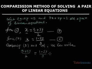 Comparison method of solving a pair of linear equations