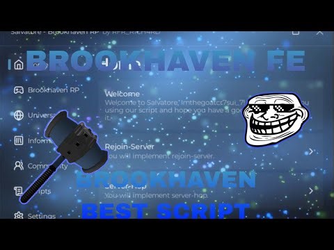 Brookhaven Troll Script SALVATORE Hub Auto Unban | Delta, arceusx, hydrogen, fluxus.