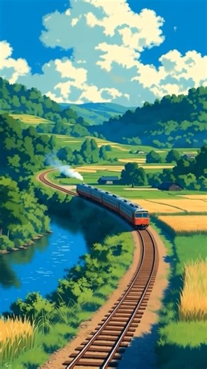 Duck Magpie on Instagram: "A Boy’s Train Journey Home 🤍 | Cozy Ghibli-Style A peaceful Ghibli-style short story about a boy traveling by train through beautiful countryside to return home to his mother. Her happiness, warm home-cooked food, and a quiet village evening turn this simple journey into an emotional moment of love and comfort. This cozy animated short is inspired by Studio Ghibli aesthetics, soft storytelling, and nostalgic family moments. Perfect for those who love slow living, emot