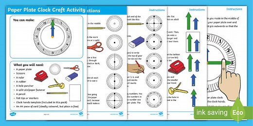 Paper Plate Clock Craft Activity