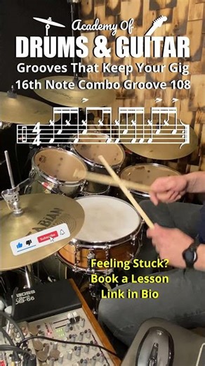 Grooves That Keep Your Gig 16th Note Combo Groove 108 #dailydrumgroove #drumshorts