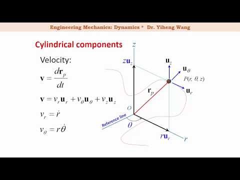 [2015] Dynamics 09: Curvilinear Motion Cylindrical Components [with closed caption]