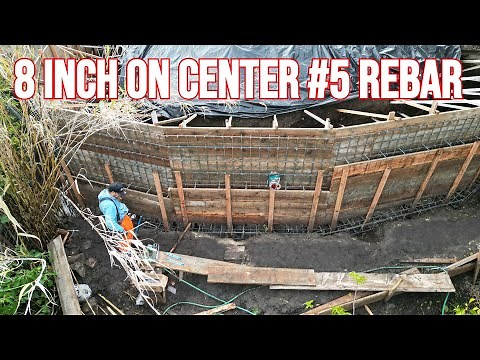 Installing #5 Rebar For Concrete Retaining Wall