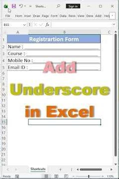 Add Underscore in Excel #excel #exceltips #exceltricks #exceltutorial