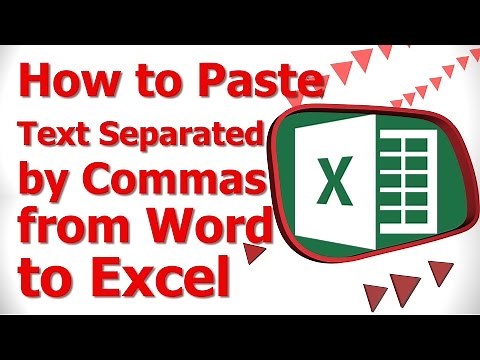 How to Paste Text Separated by Commas from Word to Excel
