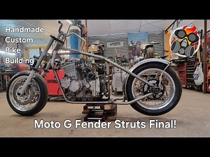 Custom Triumph Fender Struts with Moto Gadget Lamps | Handmade Stainless Steel Fabrication Final