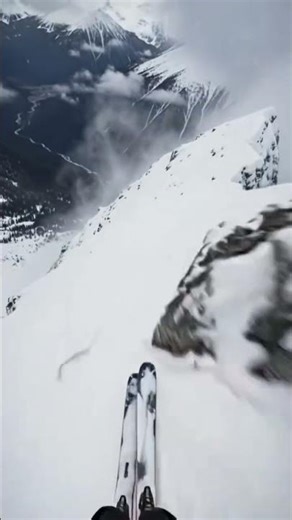 Extreme Skiing Down a Dangerous Snow Mountain 🏔️ | High Speed Ski Adventure#short#youtubeshorts