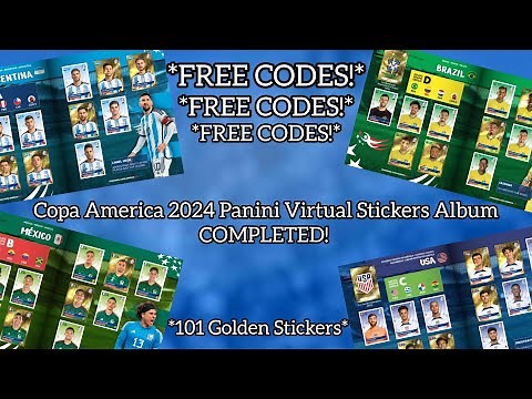 COPA AMERICA 2024 Panini Virtual Stickers Album COMPLETED | FREE CODES | 101 Golden Stickers
