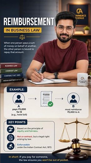 🧑‍🏫 Concept of Reimbursement 🧑‍💻 #shorts #viral #explore #businesslaw #fyp