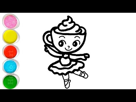 Cute Ballerina Cappuccina Drawing, Painting and Coloring For Kids and Toddlers_ Easy Drawing