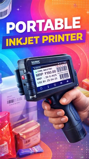 Print anywhere. Pack smarter 🖨️⚡ This SONIC INDUSTRIES Portable Inkjet Printer makes labeling fast and hassle free. Perfect for FMCG packaging with clean batch, MRP, expiry, and barcode prints on the go. Small machine, big time saver. Follow & share for more smart business gadgets 👉 @bestelectrogadget #SmartGadgets #BusinessTools #PackagingTech #Bestelectrogadget | Best Electro Gadgets
