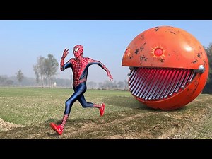 BIG RED PAC-MAN vs SPIDER-MAN In Real Life #3 | Compilation Video | #spiderman #pacman