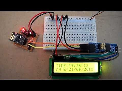 ESP-01 ESP8266 Internet real time clock with I2C LCD
