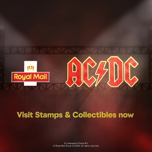 Powered up: our set of Special Stamps feature iconic moments from AC/DC's live gigs over half a century and across the globe | Royal Mail Stamps & Collectibles
