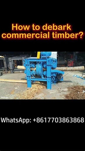 Log Debarking Machine in Action | Timber Processing Technology