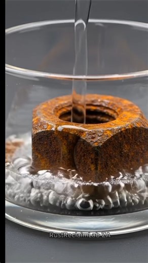 Corroded Steel Hex Nut Rust Removal | Extreme Macro Acid Reaction