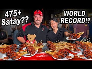 Singaporean Chicken Satay Eating Challenge World Record Attempt w/ ‪@ZermattNeo‬ in Singapore!!