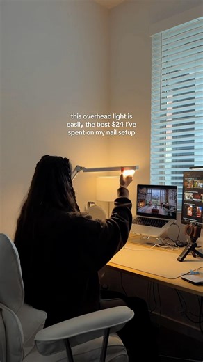 Exact overhead light I use is in my Amazon storefront! Love that it’s adjustable AND affordable💅🏼✨