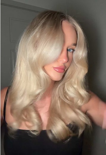 Turned into using a curling iron due to weather hahahaha 🩵@Kenra Professional @SexyHair @Blake Brown @Moroccanoil #haircurls #hairtutorial #blondehair #hairblowout #blowoututorial