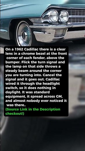 There Are Lamps in the Fenders of This Cadillac That Only Work When You Turn #shorts #car