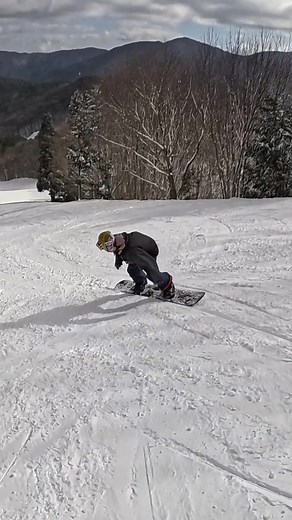 フェイキーからのレギュラーロングターン｜恐羅漢スノーパークでカービング