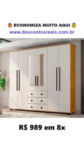 Guarda-roupa Casal com Espelho 6 Portas Araplac Malu