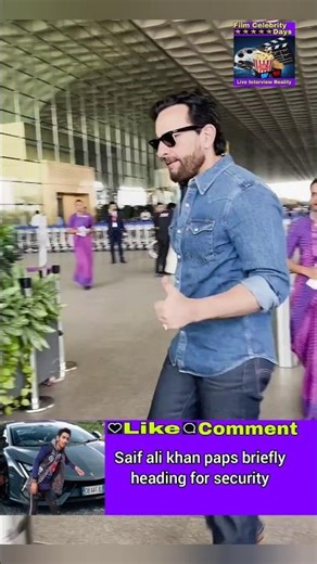 Saif ali khan paps briefly heading for security