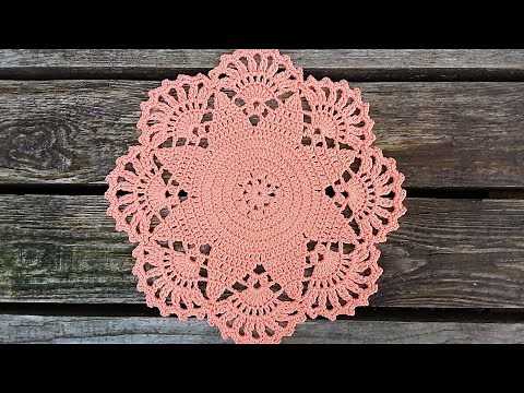 Salmon Star Crochet Doily Tutorial