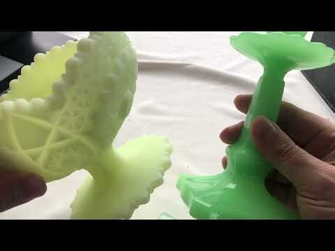 Radioactive glass called uranium glassware, 2 samples