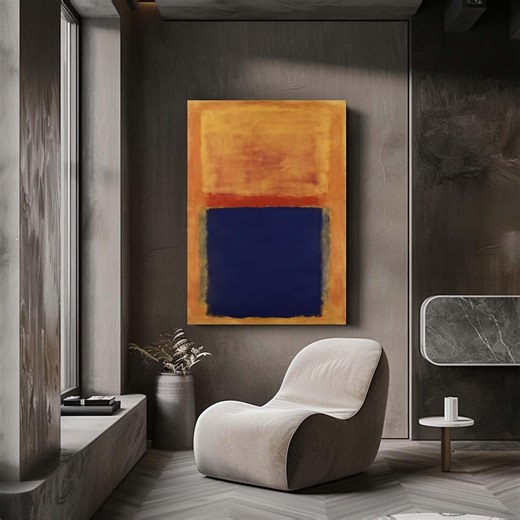 Mark Rothko Style, Orange and Blue Abstract Canvas Wall Art Print, Modern Minimalist Color Block Painting, Contemporary Statement Home Decor - Etsy Canada