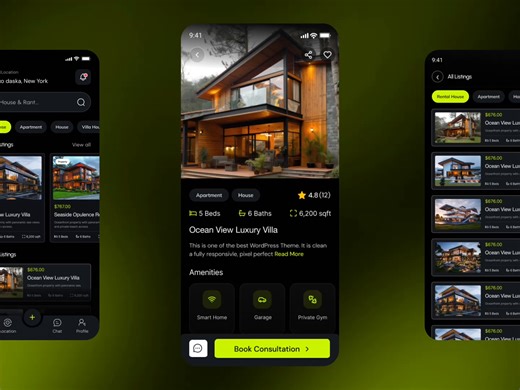 Real Estate Mobile App UI Screens