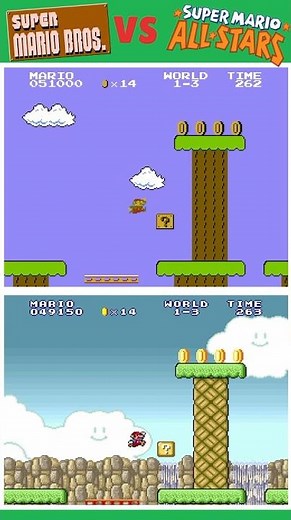 🎮 World 1-3 Comparison OG Super Mario Bros vs Super Mario All-Stars (Switch 2 Online)