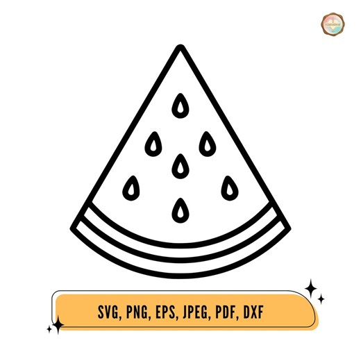 Watermelon Slice Line Art Icon, Summer Fruit Graphic (digital Download) - Etsy