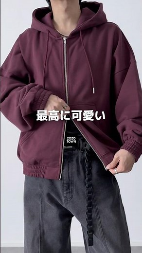 リブデザインがお洒落で可愛いジップパーカー🍷💃 #zozotown #ジップパーカー #春服 #メンズファッション #etelio