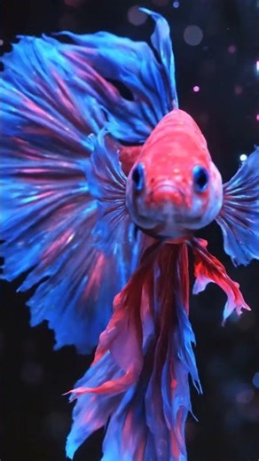 Stunning Red & Blue Betta Fish | Elegant Underwater Beauty 🐟✨