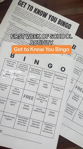 Get to Know You Bingo: Fun First Week of School