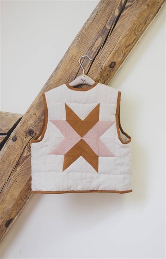 Linen Quilted Kids Vest, Handcrafted Star Patchwork Waistcoat, Whimsy Quilt Top, Vintage Inspired Children Clothing - Etsy