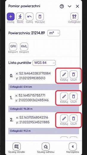 POMIAR POWIERZCHNI W GEOPORTAL MOBILE