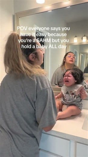 This is literally the REAL and RAW of motherhood 😭 having a velcro baby is no joke.