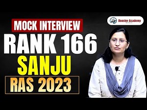 RAS 2023 Mock Interview | Rank 166 SANJU | Booster Academy | Complete Personality Test Guidance